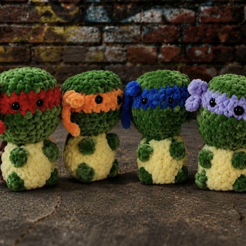 Crocheted Teenage Mutant Ninja Turtle toy new