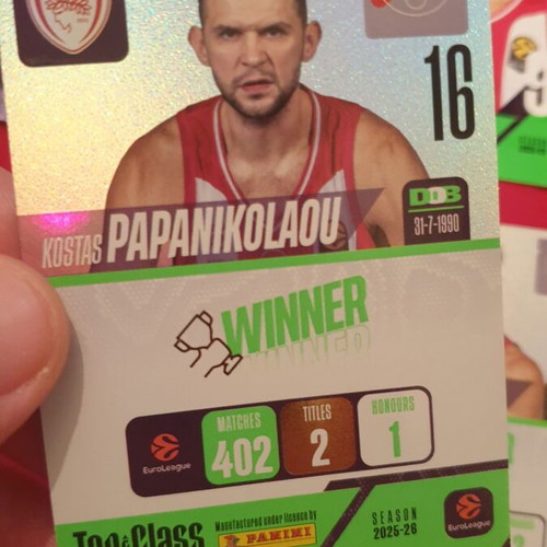 Top Class Panini Euroleague Basketball Cards 2026 New, Olympiakos BC