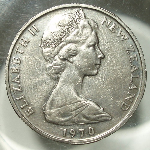 New Zealand 5 coins 50 cents used, 1967-1981, Elizabeth II