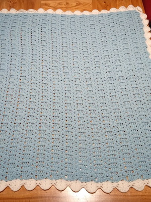 Handmade baby knitted blanket like new