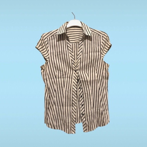 Zara striped sleeveless shirt like new, white and gray