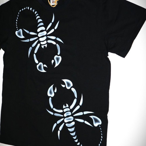 Indico Handmade Scorpion Airbrush T-Shirt Size L XL New