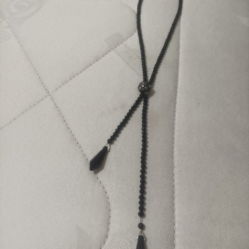 Necklace with black beads, 50 cm