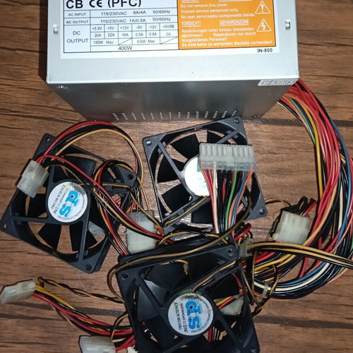 Codegen 400W 300XX ATX power supply used with 3 SP tricod science fans