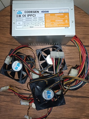 Codegen 400W 300XX ATX power supply used with 3 SP tricod science fans