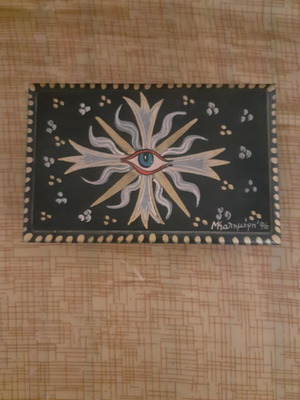 Wooden box by Kallimeris like new, painting on wood