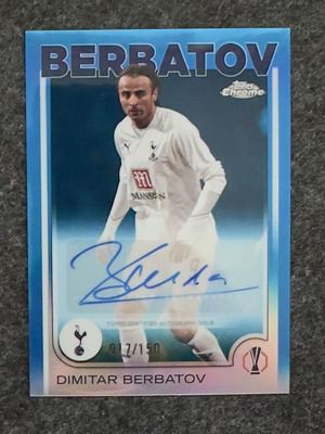 2024/25 Topps Chrome UCC Dimitar Berbatov Blue Refractor Autograph card /150