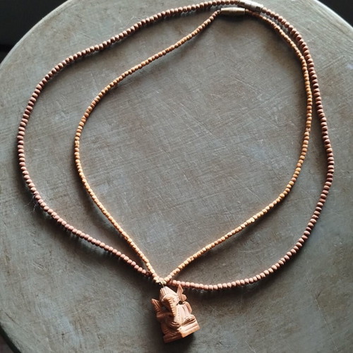 Indian Ethnic Necklaces with Ganesha, handmade, like new, set of 2