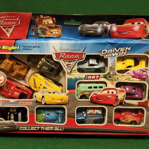 Super Racing Race 3 toy car set, 12 pieces, new in box