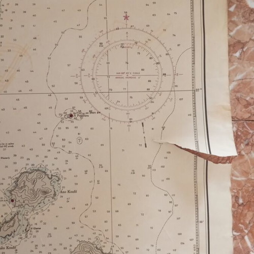 Nautical map Paros with Naxos used