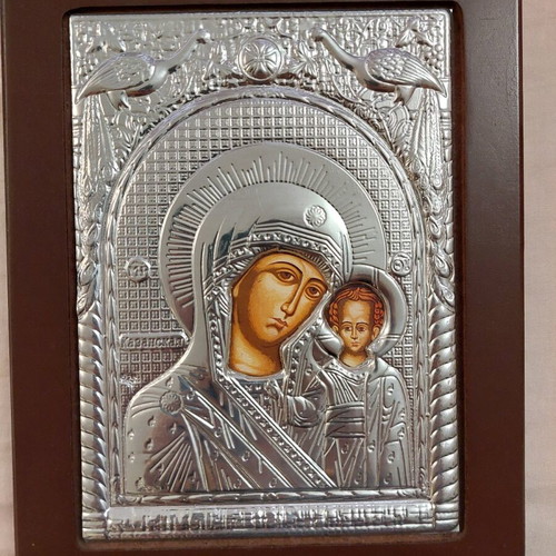 Silver icon 950° in wooden frame 23.5×18.5, like new