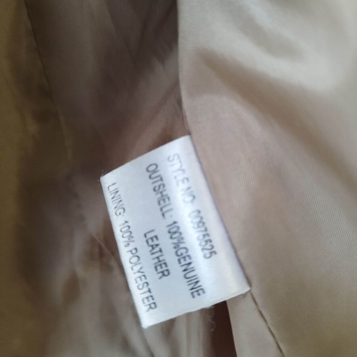 Beige leather jacket used, size M