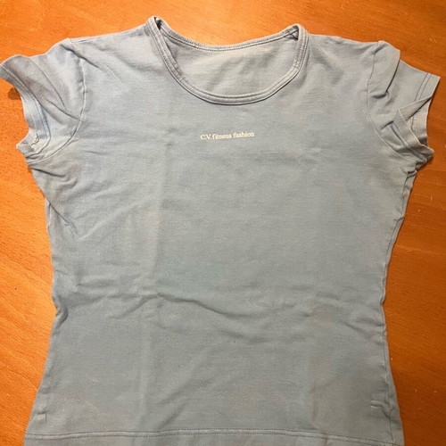 Cante fitted short sleeve top new blue-turquoise size XXS