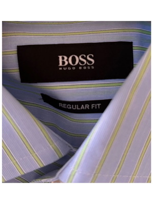 Boss men's striped shirt regular fit size L like new