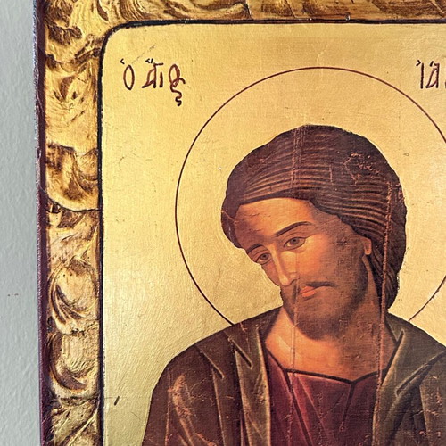 Handmade religious icon of Saint Iakovos, Byzantine style
