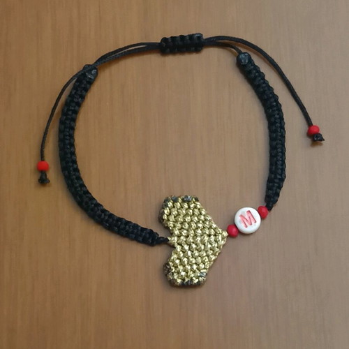 Macrame bracelet with monogram adjustable new