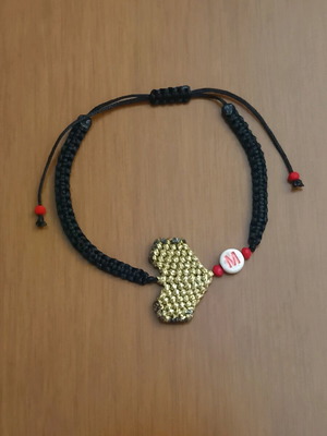 Macrame bracelet with monogram adjustable new