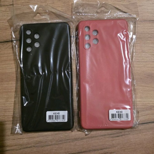 Samsung A32 4G phone cases, black and red matte, pack of 2