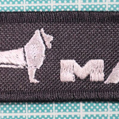 Fabric keychain Truck with embroidered logo 12x3 cm new, black