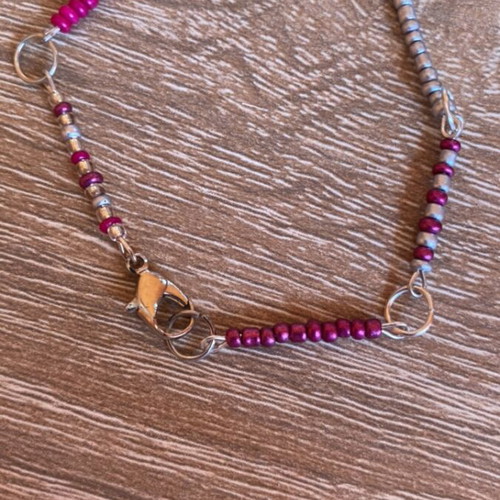 Handmade jewelry set custom order, purple and silver colors