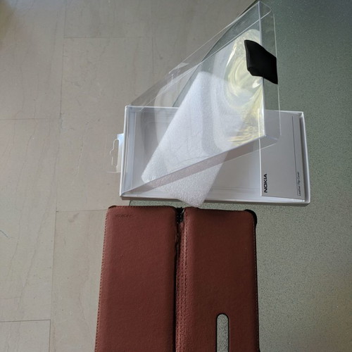 Nokia 8 mobile phone case used, genuine brown leather