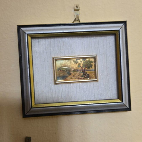 Small Italian lithography painting Serie Oro used