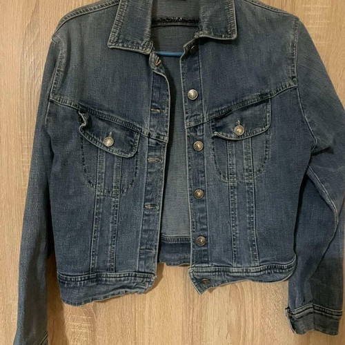 Women's denim jacket used, spring, blue, size S