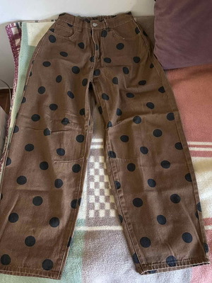 Shein women's jeans new with black dots size M