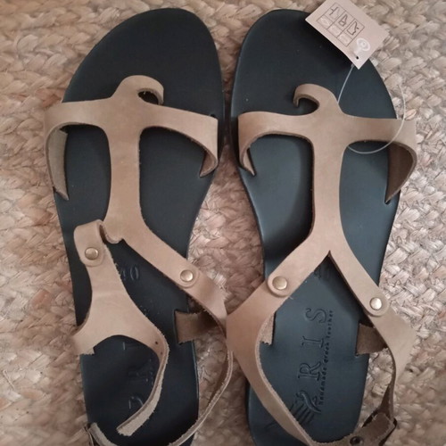 Iris Handmade Greek Sandals new olive leather sandals 39/39.5