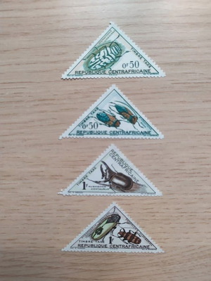Central Africa 1962 Beetle postage stamps set new