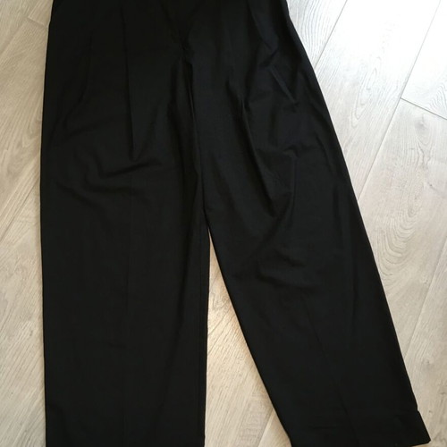 Ganni Drapey Melange Pleat Pants, black, sizes M/L