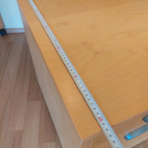 Wooden desk like new with drawers and wheels
