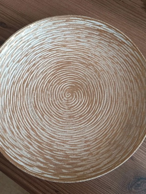 Decorative wooden tray with gold details