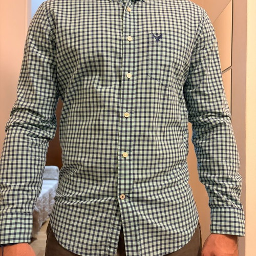 American Eagle shirt, regular fit, blue and green
