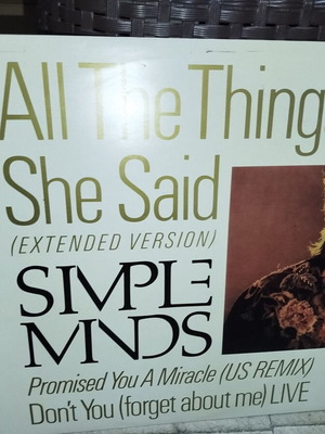 Simple Minds All The Things She Said vinyl record used, extended version
