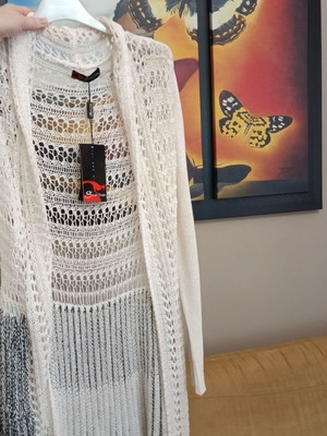 Sarah Chole knitted cardigan, black and white, size L/XL