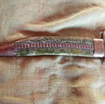 Retro decorative knife with velvet sheath used, made in India