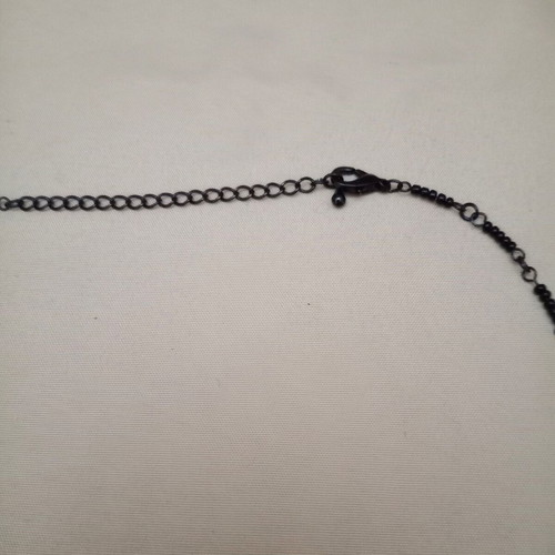 Vintage choker used, net-shaped with black glass seed beads