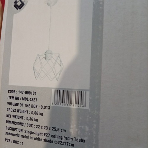Modern white metal ceiling light
