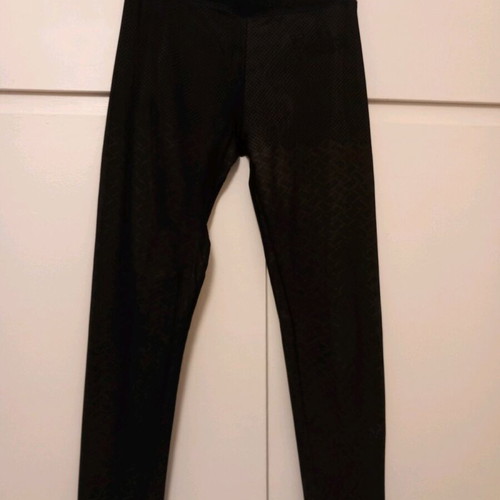 Fleece leggings like new, black with beige lining, size S