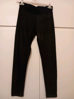 Fleece leggings like new, black with beige lining, size S