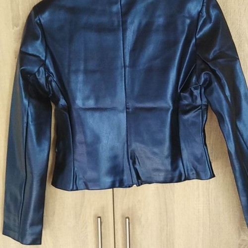Morgan mid-length jacket blue navy metallic like new
