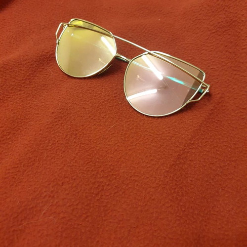Cat Eye Sunglasses Mirror Pink Gold Like New