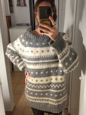 90s wool sweater with traditional Fair Isle pattern, like new