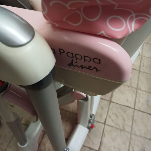 Peg Perego Prima Pappa Follow Me folding high chair with adjustable height, pink