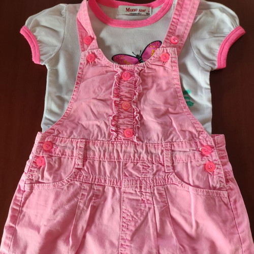 Baby clothing set salopette skirt and t-shirt size 18 months like new