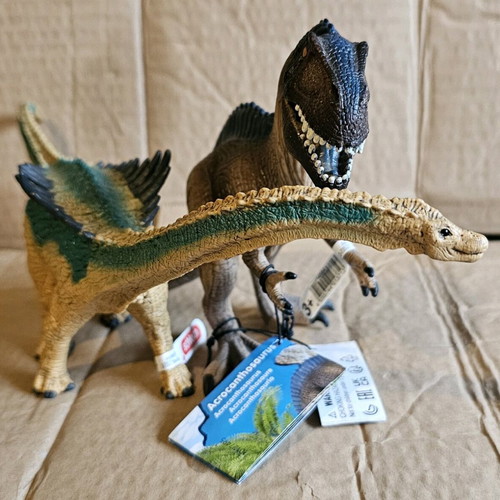 Agustinia and Acrocanthosaurus dinosaur figures Schleich new set