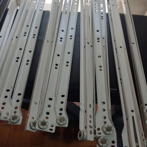 Drawer runners 50cm with wheels used, set of 4 complete metal guides