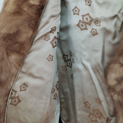 Natural fur coat like new, brown, length 1.10m, for height 1.60m