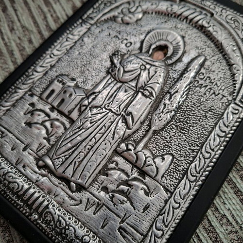 Icon of Saint Irene Chrysovalantou like new in wooden frame